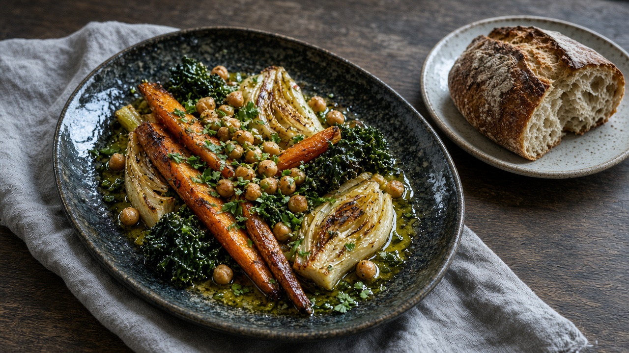 Prato de legumes assados